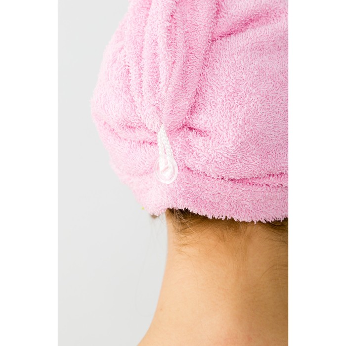 Набор для сауны "Экономь и Я" парео 68*150 см+чалма махра, цв. розовый, 340 г/м2, хл.100%