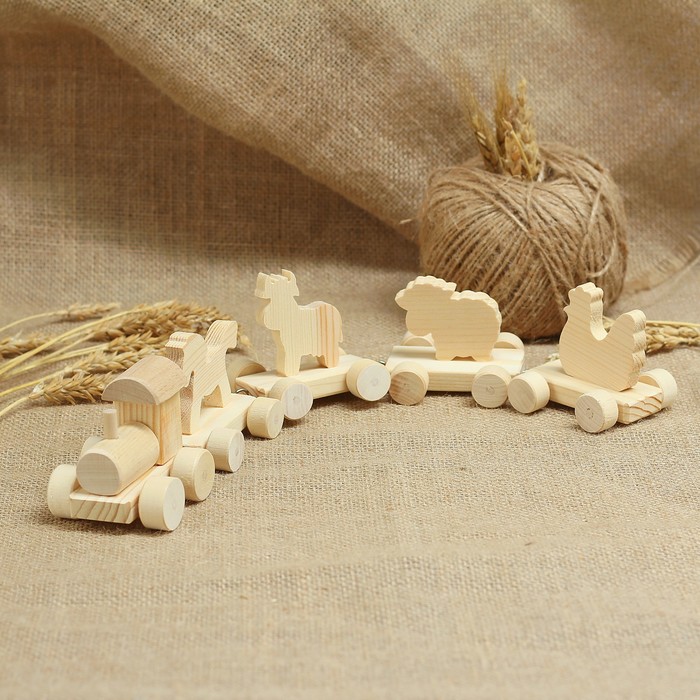 Заготовка для творчества «Паровоз с животными», 36×5,5×6 см