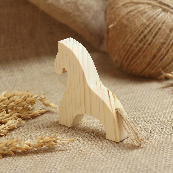 Заготовка для творчества «Лошадка», с хвостиком, малая, 8×1,7×9,5 см