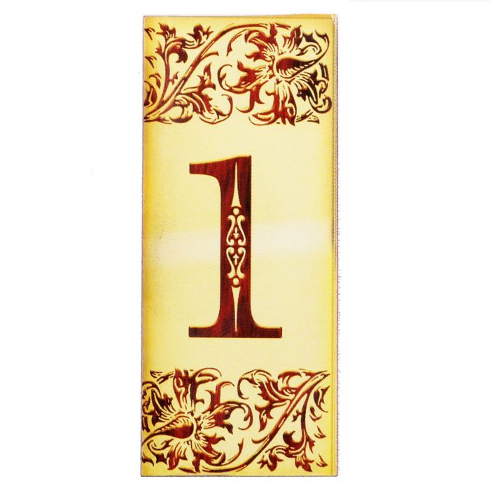 Цифра дверная из дерева "1", под выжигание, 3*7 см