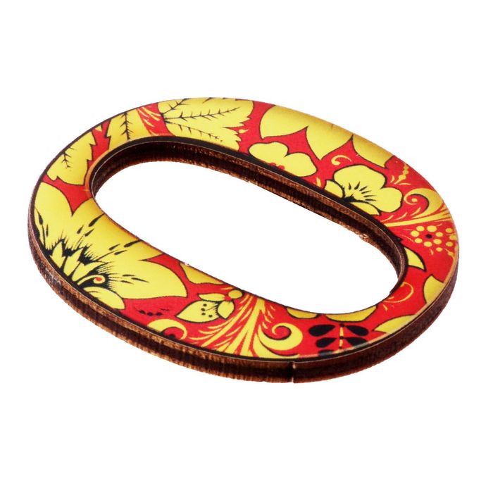 Цифра дверная из дерева "0", хохлома, 4,3*5 см