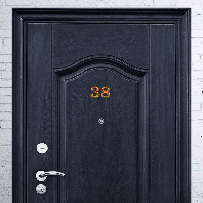 Цифра дверная из дерева "8", хохлома, 4,1*5 см