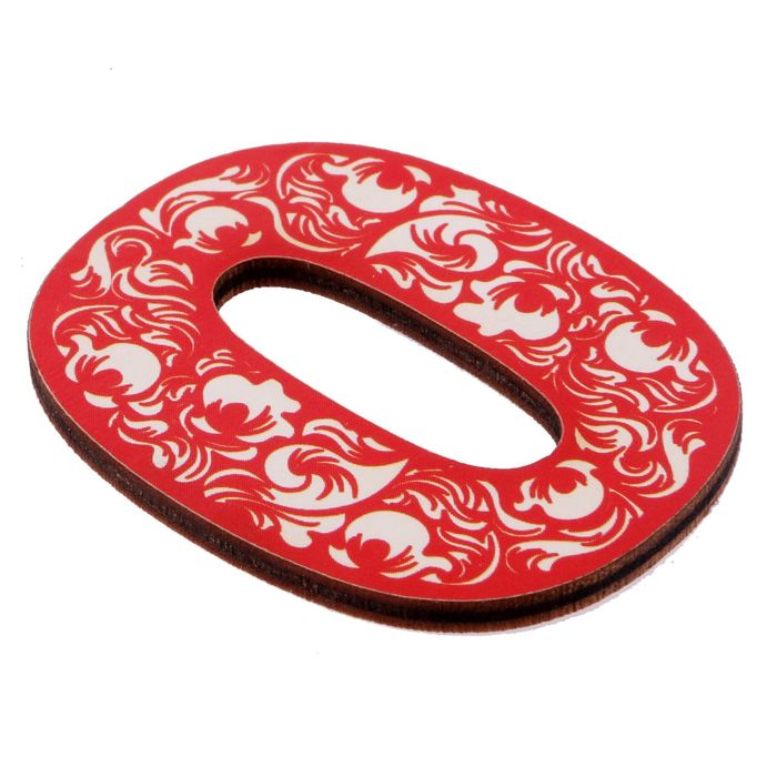 Цифра дверная из дерева "0", орнаментальная, 4,3*5 см