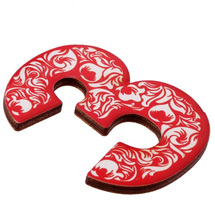 Цифра дверная из дерева "3", орнаментальная, 4,1*5 см