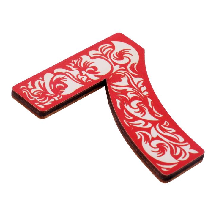 Цифра дверная из дерева "7", орнаментальная, 4,1*4,7 см