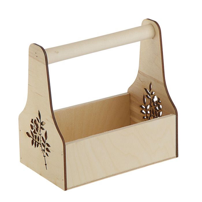 Кашпо флористическое "Цветок", резное, с ручкой, 20х12,5х20см