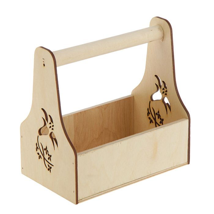 Кашпо флористическое "Лилия", резное, с ручкой, 20х12,5х20 см