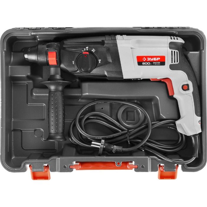 Перфоратор "ЗУБР" П-26-800, SDS-plus, реверс, горизонтальный, 800 Вт, 2.5 Дж, кейс