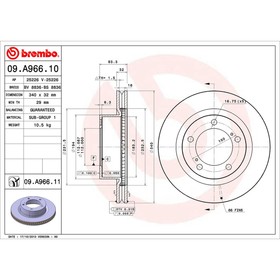 

Диск тормозной Brembo 09A96611