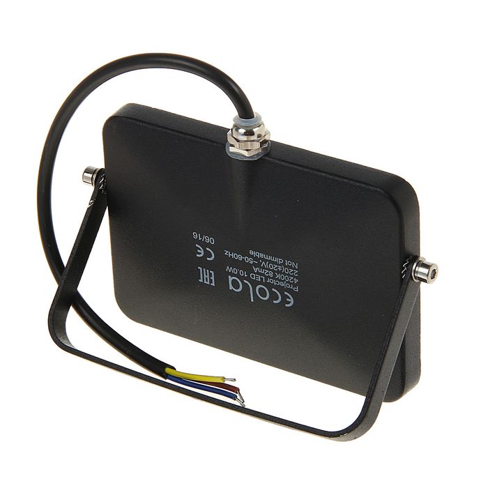 Прожектор светодиодный Ecola, 10 Вт, 220 В, 4200 K, IP65, Черный 115x80x14