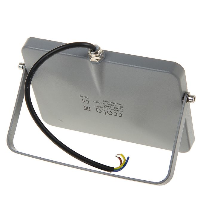 Прожектор светодиодный Ecola, 20 Вт, 220 В, 4200 K, IP65, Серебристо-серый 146x102x17