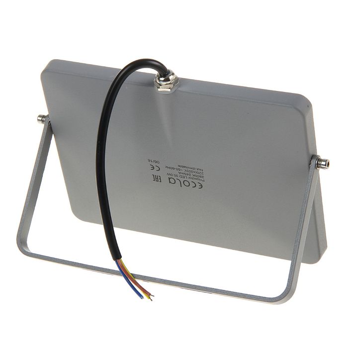 Прожектор светодиодный Ecola, 30 Вт, 220 В, 2800 K, IP65, Серебристо-серый 188x132x17