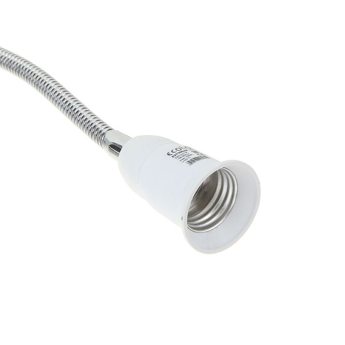 Переходник Ecola вилка-патрон E27 гибкий 300мм без выключателя Белый