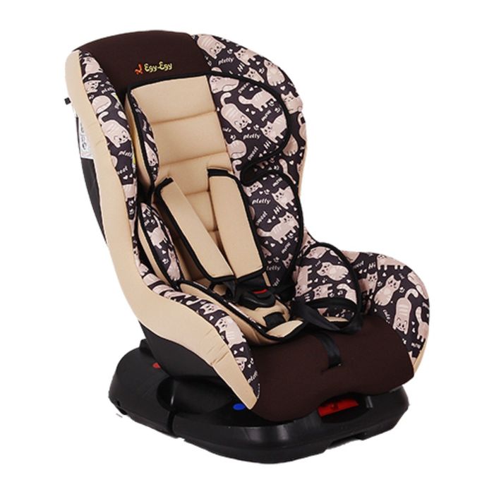 Автокресло KS-303, группа 0-1, с вкладышем, цвет коричневый/бежевый, рисунок коты