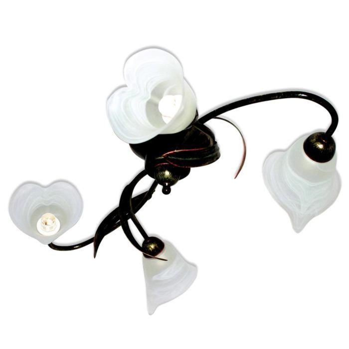 Люстра 1005403658 "Глория-опал"  4х60 Е14  черн./зел 61*41*23 см