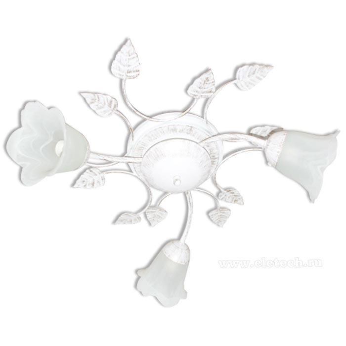 Люстра 1005402940 "Глория-амиант"  3х60 Е14 бел./зол. 55,5*55,5*15,5 см