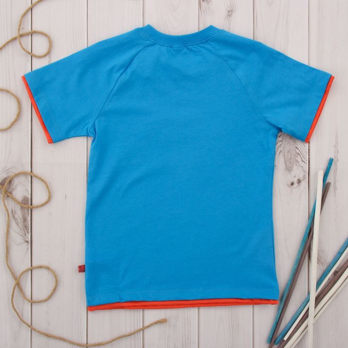 Футболка для мальчика, рост 116 см, цвет голубой