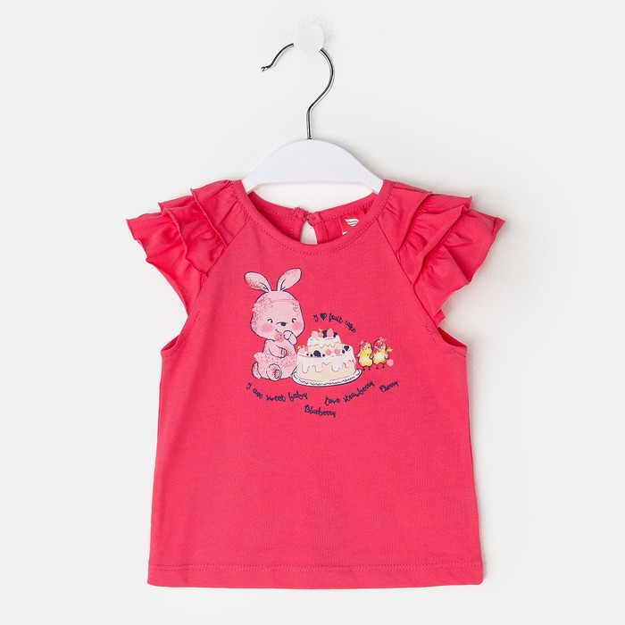 Футболка детская, рост 68 см, цвет арбузный