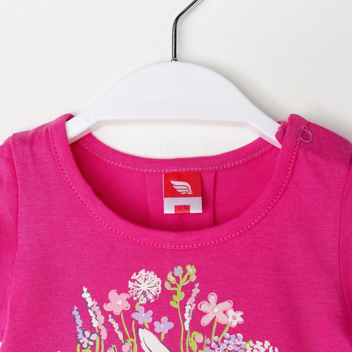 Футболка детская, рост 68 см, цвет фуксия