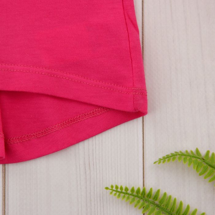 Футболка детская, рост 68 см, цвет фуксия