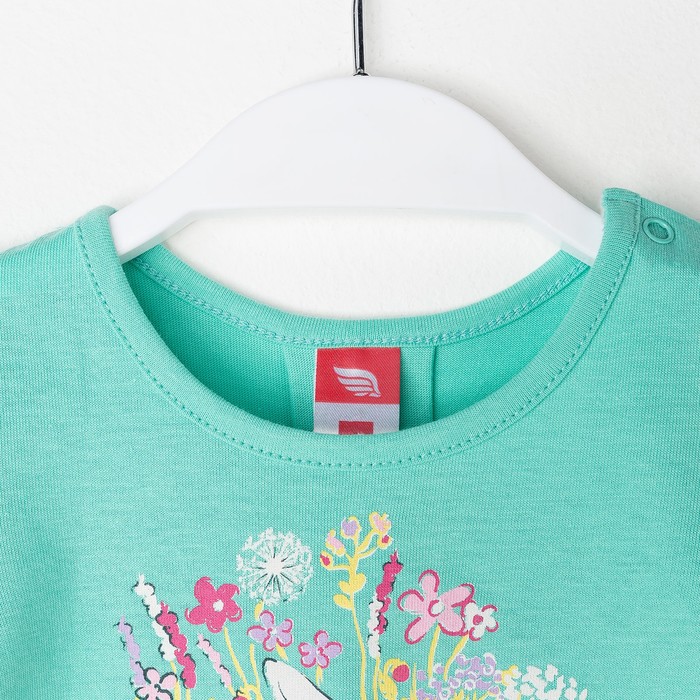 Футболка детская, рост 62 см, цвет бирюзовый