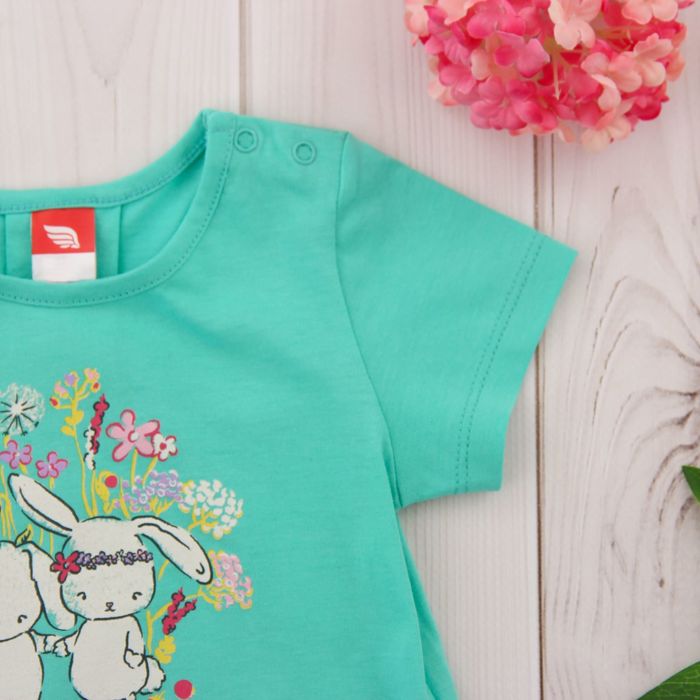 Футболка детская, рост 62 см, цвет бирюзовый