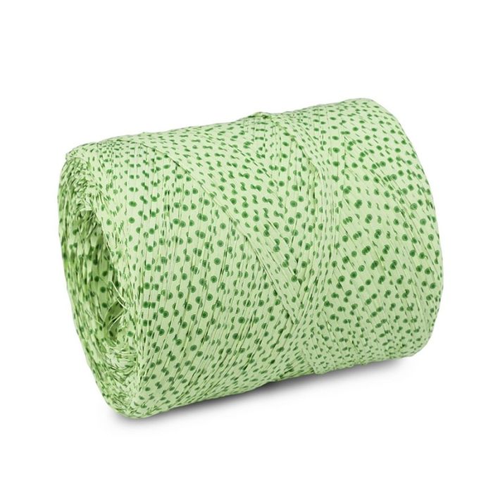 Рафия "Горошек", зелёный, 200 м