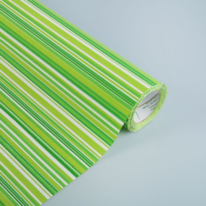 Бумага упаковочная крафт "Мерцание", бело-зелёная, 0.5 х 10 м