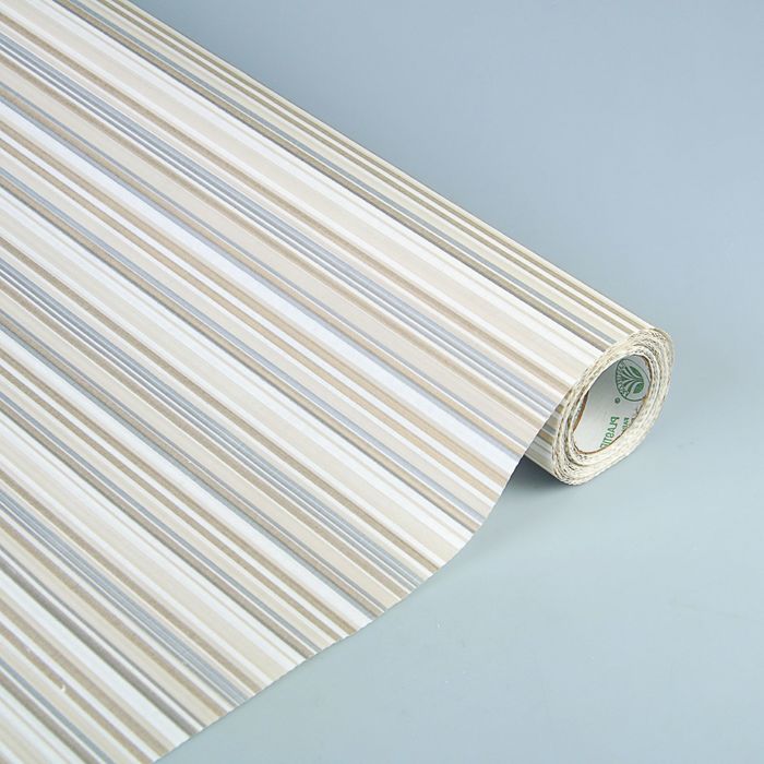 Бумага упаковочная крафт "Мерцание", бежево-серебряная, 0.5 х 10 м