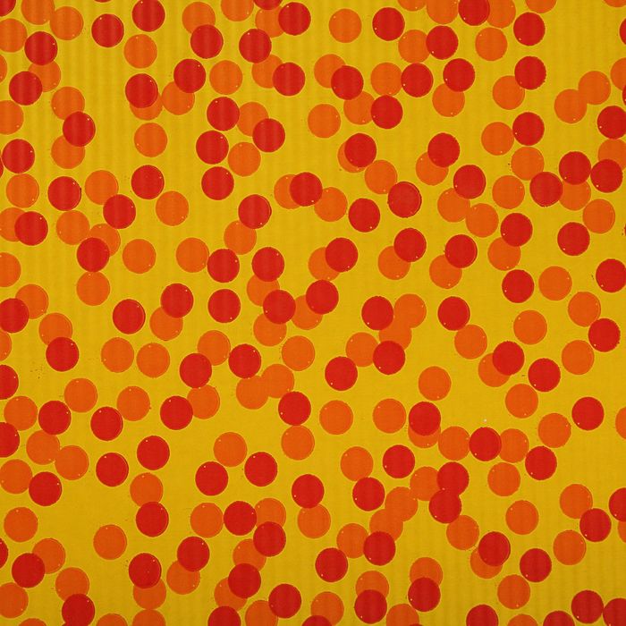 Бумага упаковочная крафт "Горохи", жёлто-красный, 0.5 х 10 м