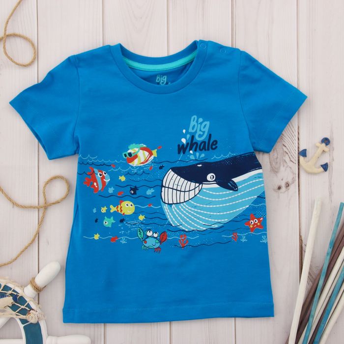 Футболка для мальчика, рост 80 см, цвет синий