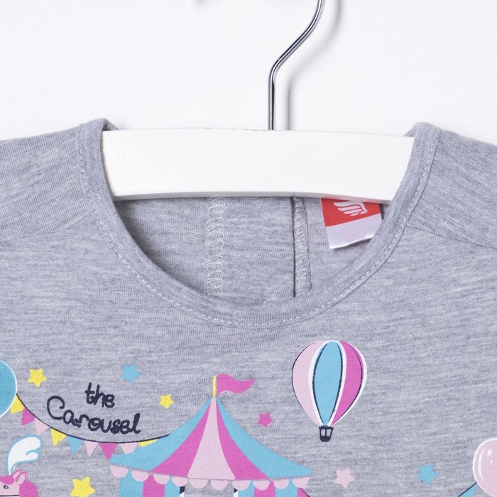 Комплект для девочки (платье, бриджи), рост 92 см, цвет серый меланж