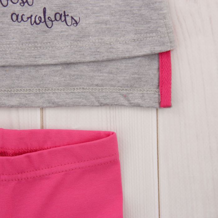 Комплект для девочки (платье, бриджи), рост 92 см, цвет серый меланж