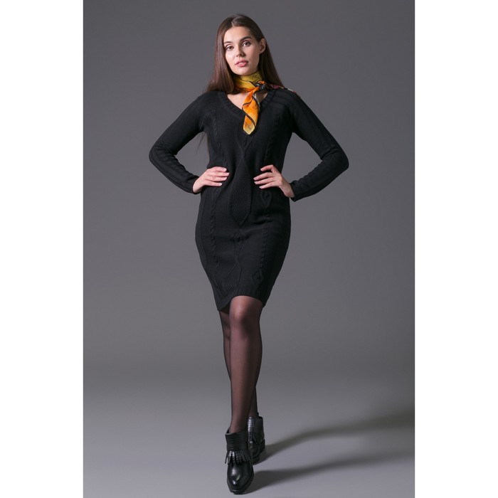 Платье женское 2085, цвет чёрный, р-р 48, рост 168-170