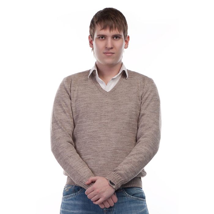 Джемпер мужской 5106, цвет светло-бежевый, рост 168-170-175, р-р 50