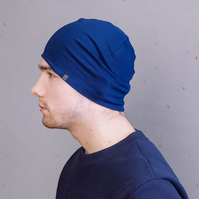Шапка мужская "М-130" демисезонная, размер 56-58, цвет темно-синий (арт. 808212)