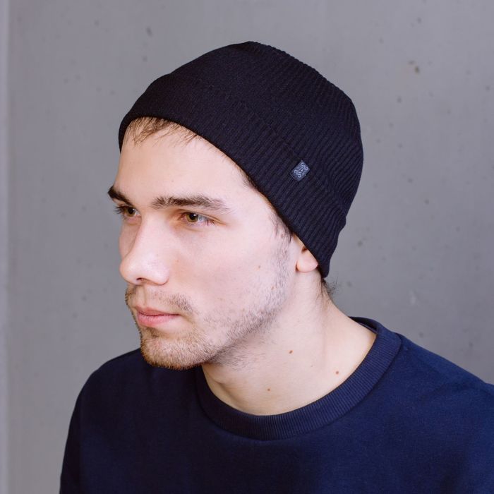 Шапка мужская "М-160" демисезонная, размер 56-58, цвет черный (арт. 808601)