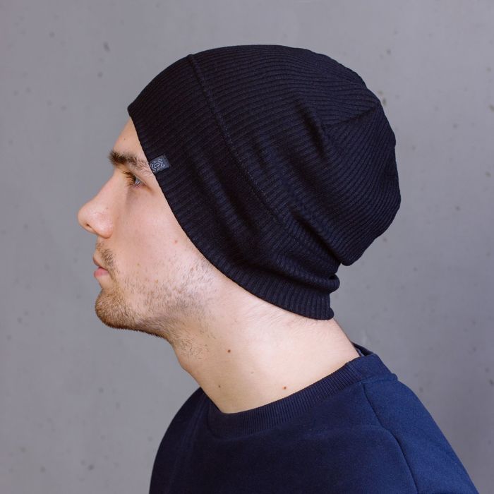 Шапка мужская "М-160" демисезонная, размер 56-58, цвет черный (арт. 808601)