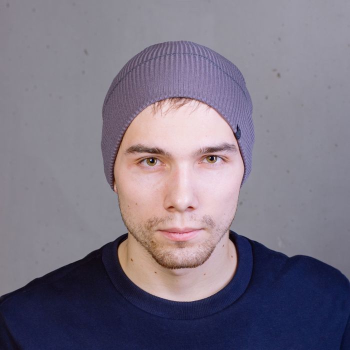 Шапка мужская "М-160" демисезонная, размер 56-58, цвет серый (арт. 808604)