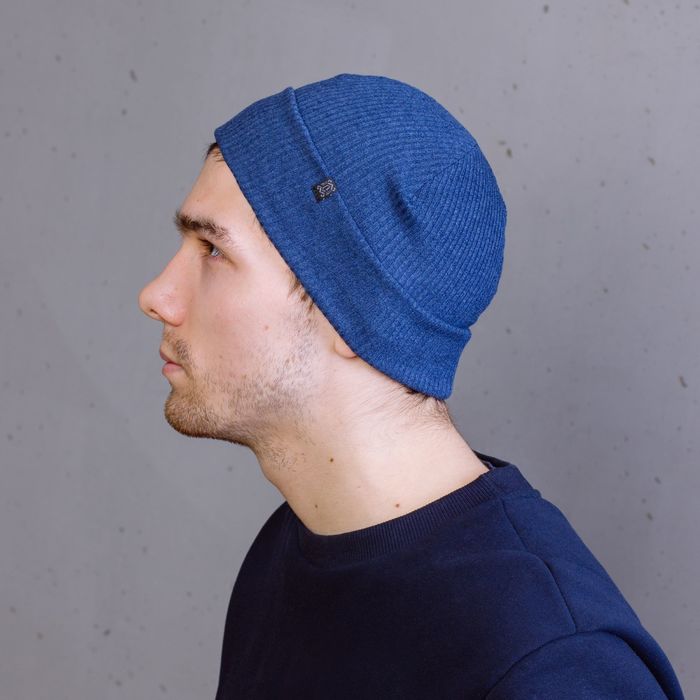 Шапка мужская "М-160" демисезонная, размер 56-58, цвет джинс (арт. 808609)