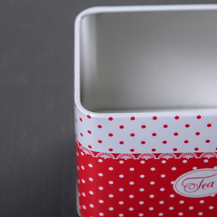 Банка для сыпучих продуктов 400 мл "Горошек", прямоугольная, 6,7х9,8 см, высота 6,9 см