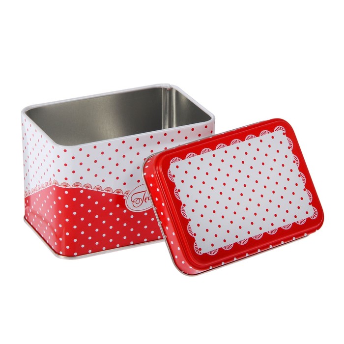 Банка для сыпучих продуктов 400 мл "Горошек", прямоугольная, 6,7х9,8 см, высота 6,9 см