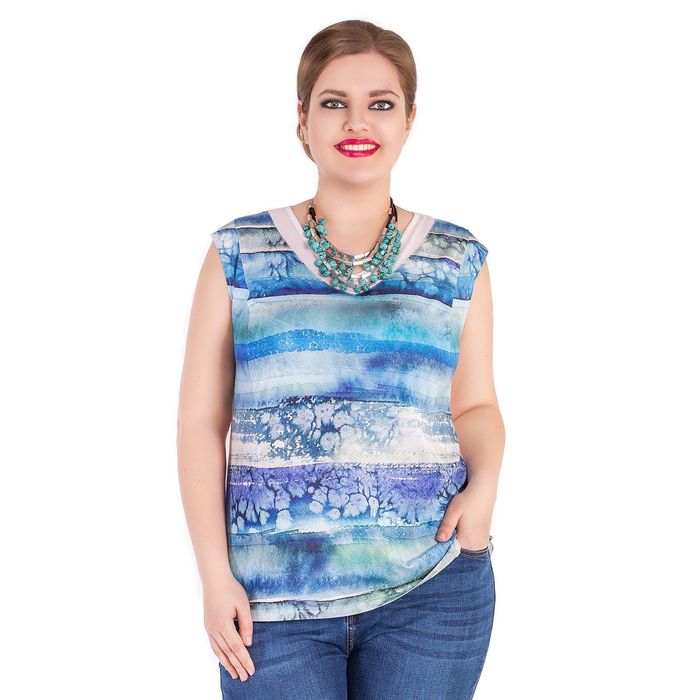 Топ женский 17-90-80/0197, размер 64, цвет голубой