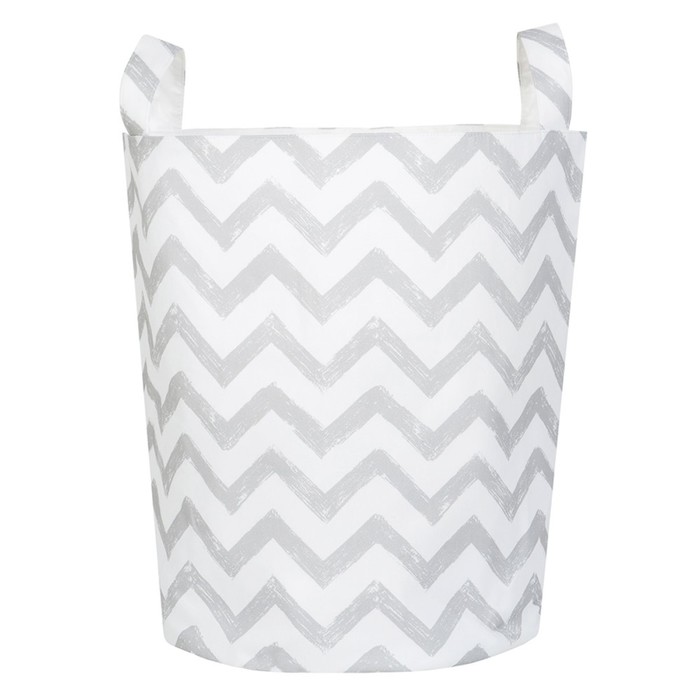 Тканевая корзина, хлопок, серый зигзаг