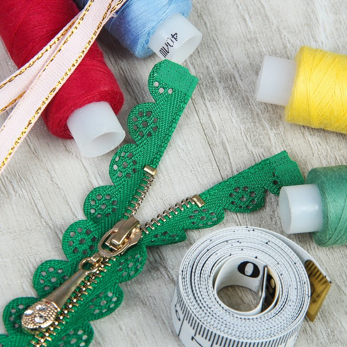 Молния ZZD, №3, разъёмная,, 50см, цвет зелёной травы