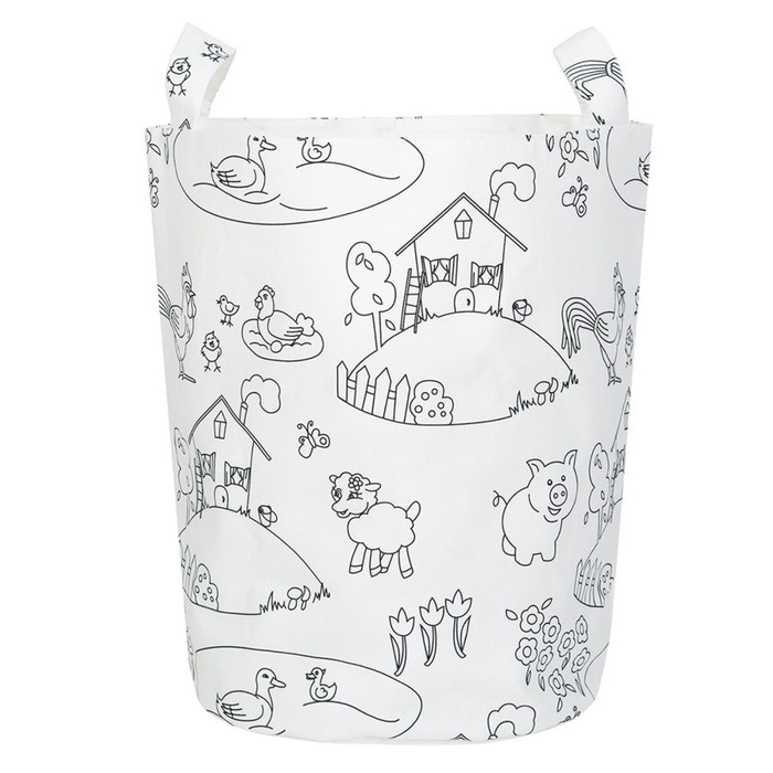 Тканевая корзина-раскраска, хлопок