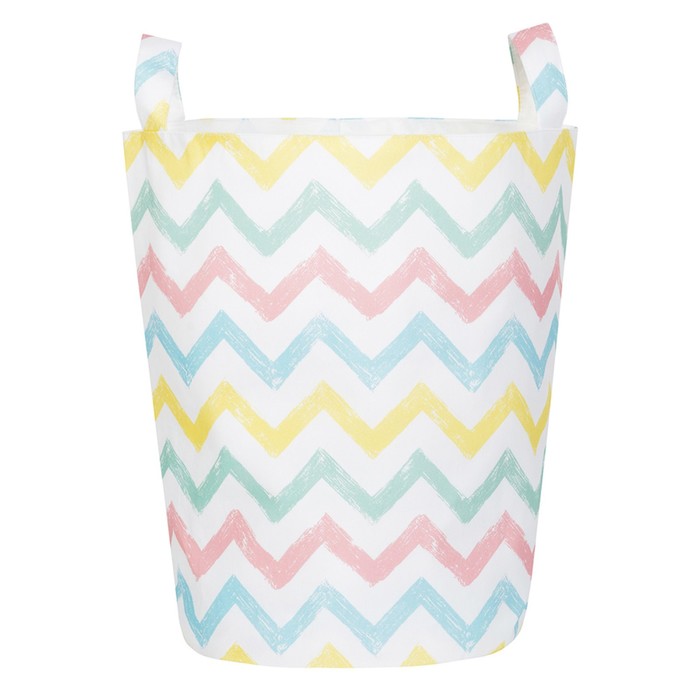 Тканевая корзина, хлопок, радужный зигзаг