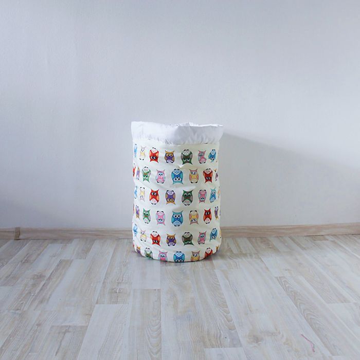 Тканевая корзина, хлопок, забавные совы