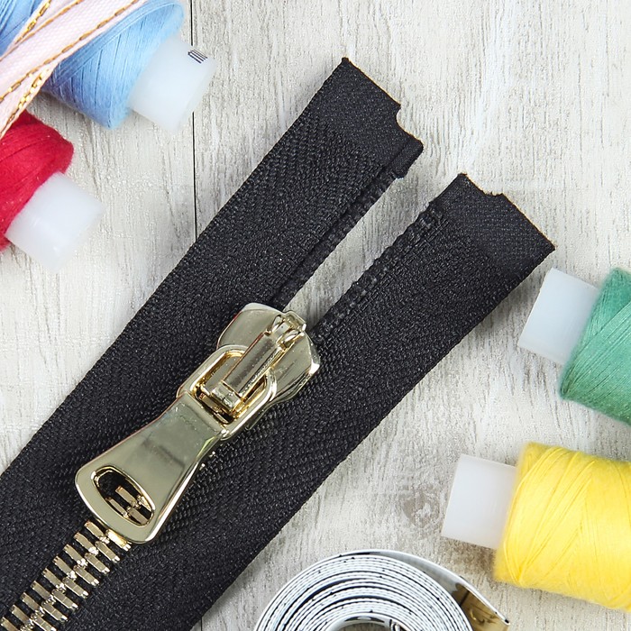 Молния ZZD", №8 СТ, металлическая, разъёмная, 85см, цвет чёрный