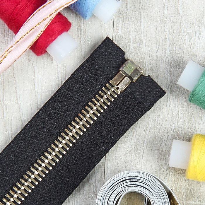 Молния ZZD", №8 СТ, металлическая, разъёмная, 85см, цвет чёрный